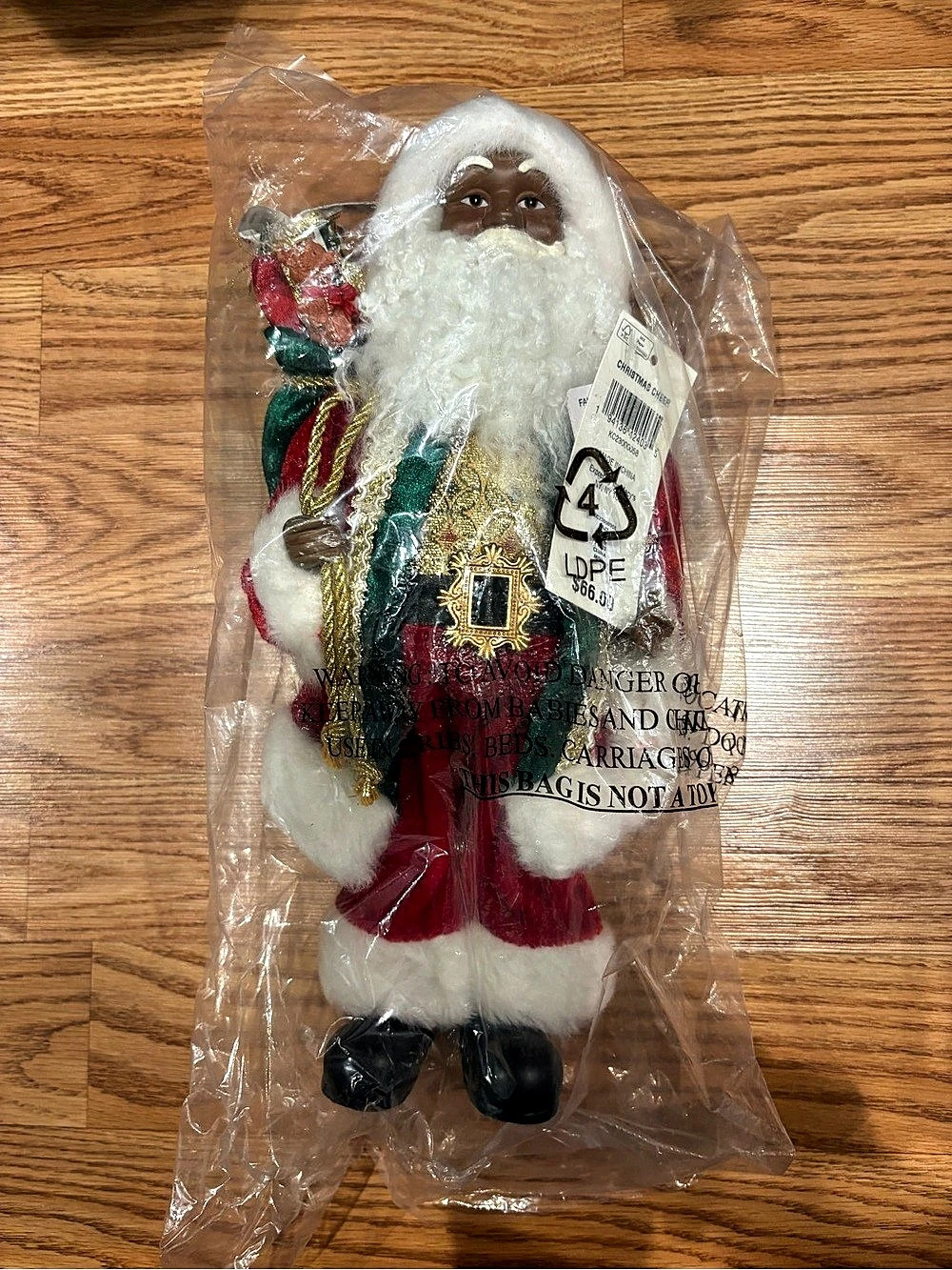 Macy's Christmas Cheer African American Santa Figurine